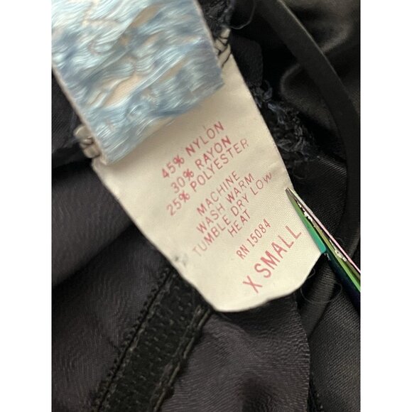 Vintage Nightwinds Women's XS Black Long Nightgown Full Length Nylon Rayon Blend - Picture 11 of 11